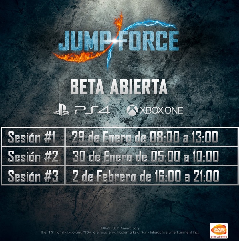 horarios Jump Force